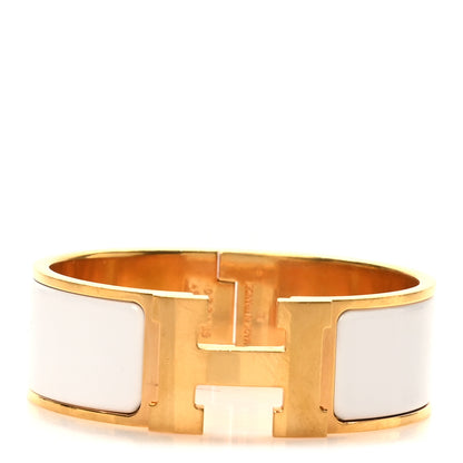 Hermes Enamel Wide Clic Clac H Bracelet PM White 1 of 6