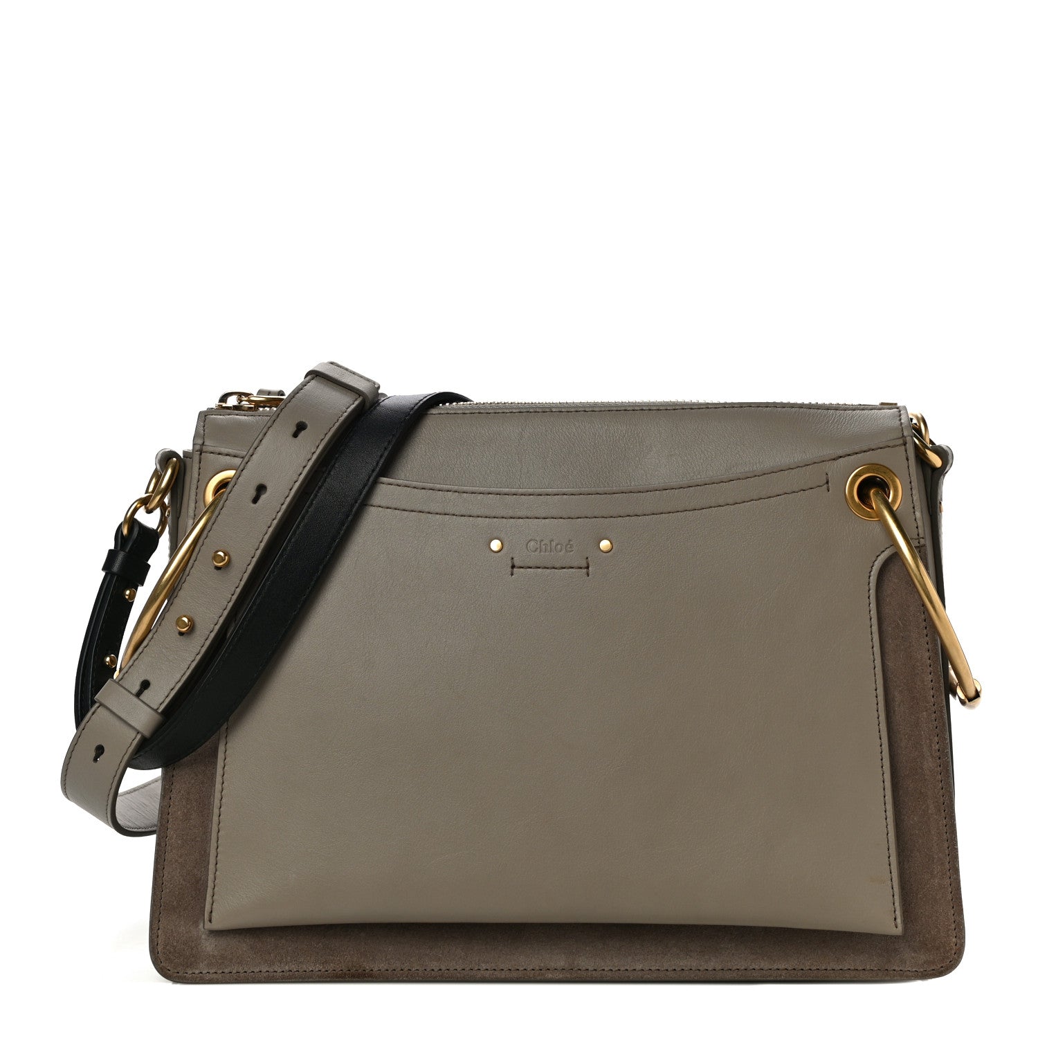Chloe Calfskin Suede Medium Roy Bag Motty Grey 1 of 12