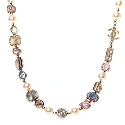 Chanel Crystal Pearl CC Choker Necklace Gold Multicolor 1 of 4