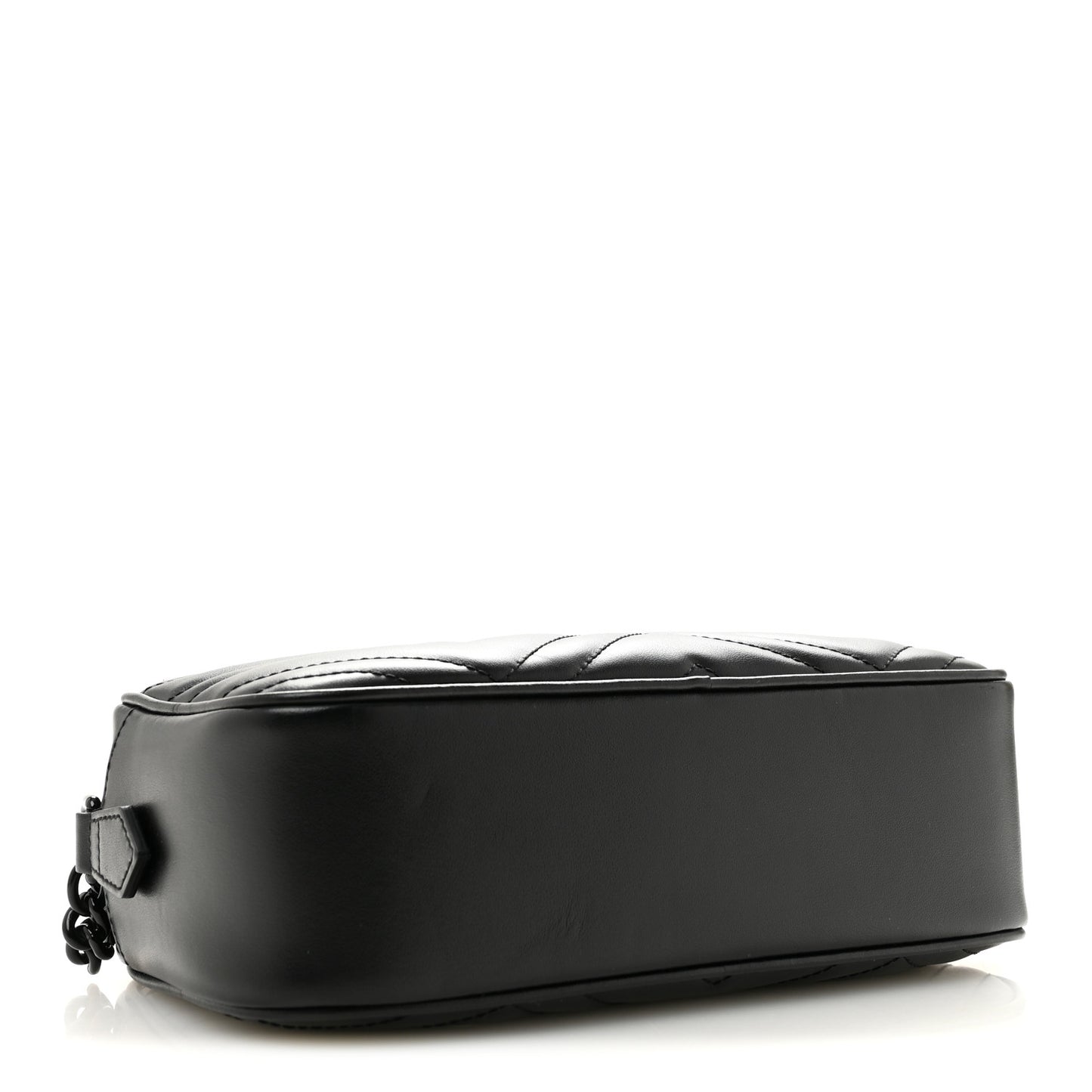 Calfskin Matelasse Monochrome Small GG Marmont Chain Shoulder Bag Black