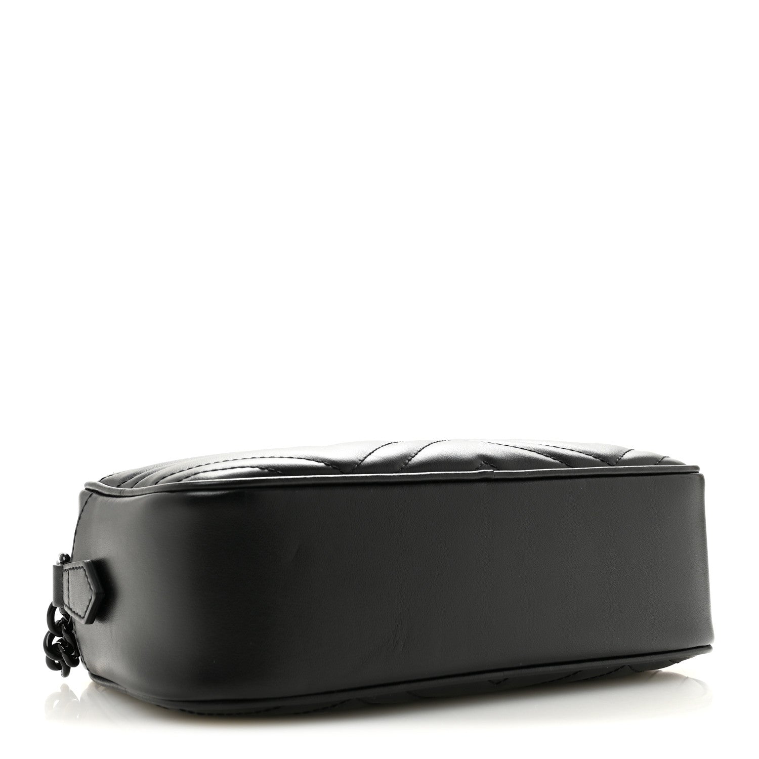 Gucci Calfskin Matelasse Monochrome Small GG Marmont Chain Shoulder Bag Black 4 of 10