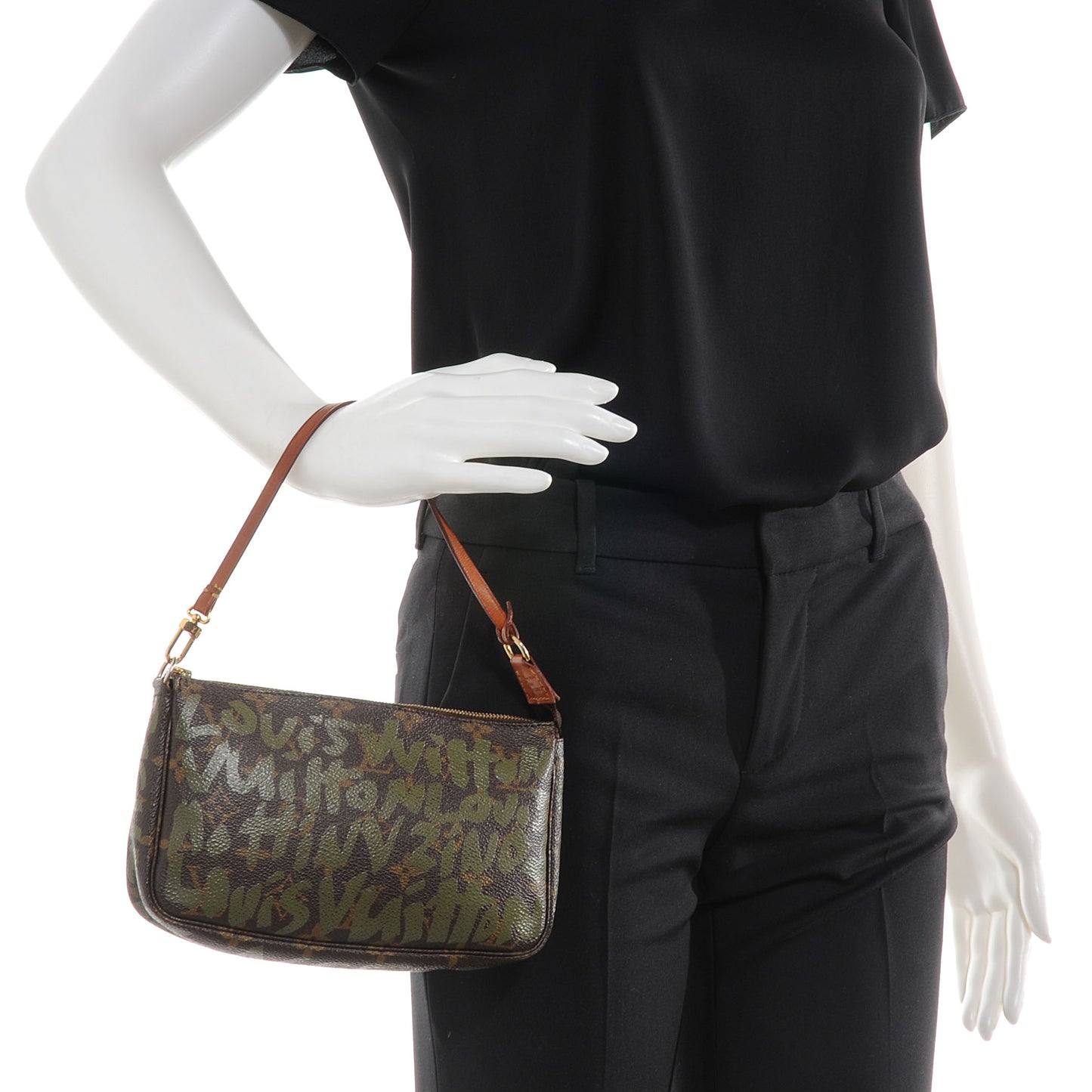 Monogram Graffiti Pochette Accessories Kaki