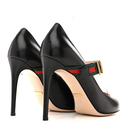 Gucci Malaga Kid Sylvie High Heel Pumps 37 Black 5 of 11