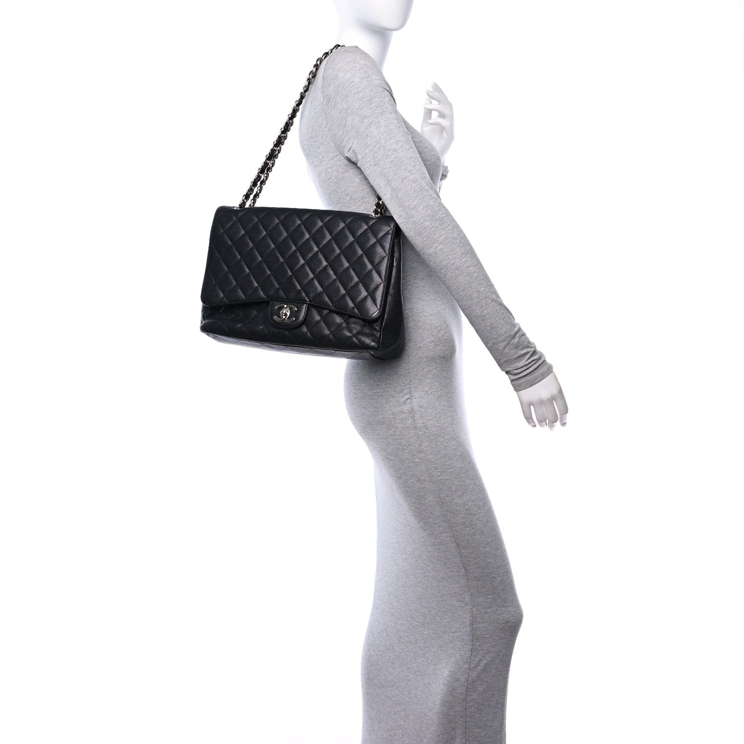 Chanel Caviar Quilted Maxi Double Flap Black 2 of 10