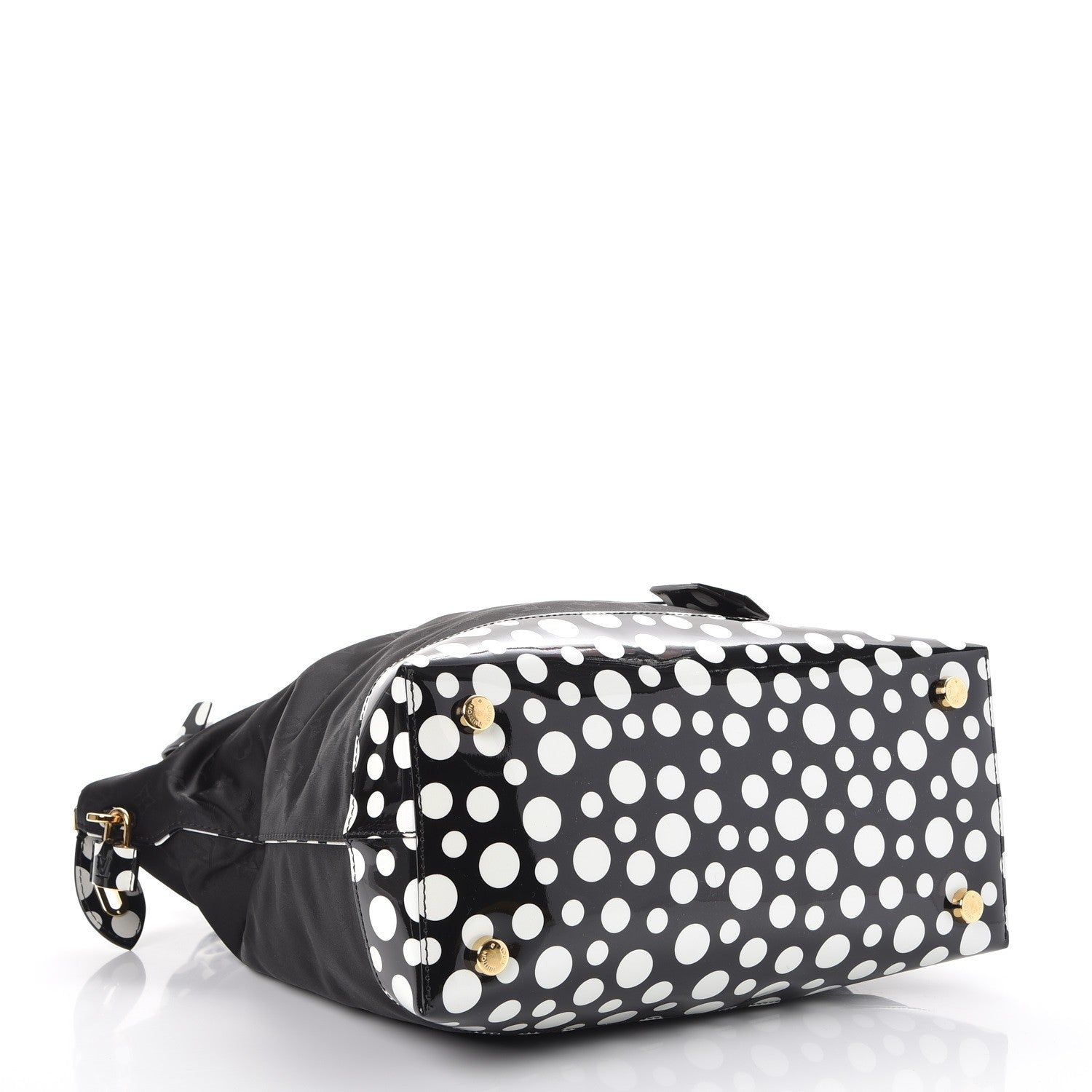 Louis Vuitton Nylon Kusama Infinity Dots Lockit Vertical MM Black White 4 of 7