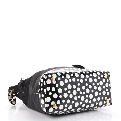Louis Vuitton Nylon Kusama Infinity Dots Lockit Vertical MM Black White 4 of 7