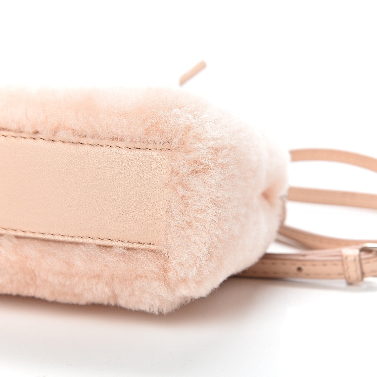 Fendi Shearling Shiny Nappa Micro Peekaboo Iconic Satchel Light Rose 10 of 14