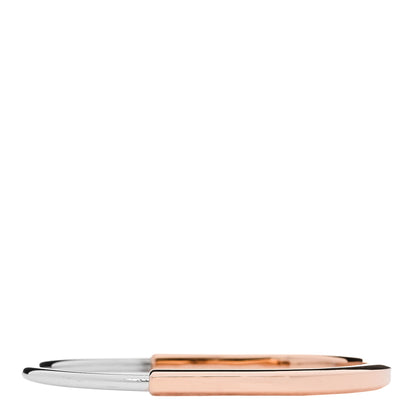 Tiffany 18K Rose White Gold Lock Narrow Bangle Bracelet 2 of 5