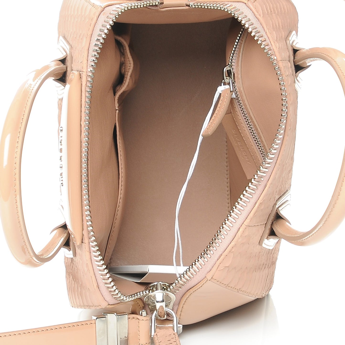 Python Patent Small Antigona Pink