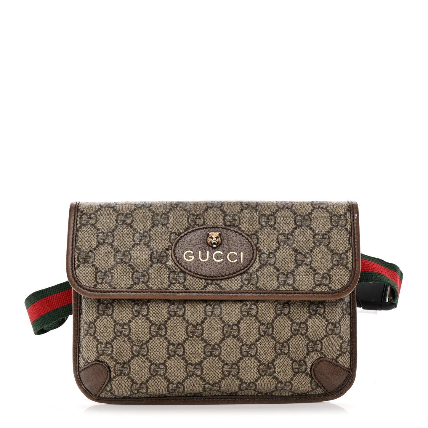 GG Supreme Monogram Neo Vintage Web Belt Bag Brown