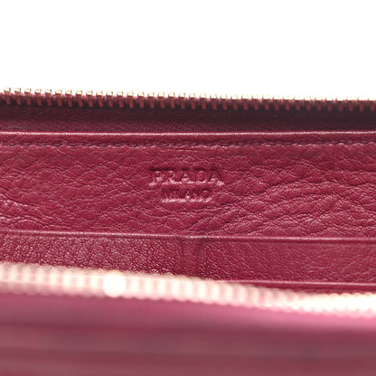 Prada Vitello Daino Zip Around Wallet Ametista 7 of 12