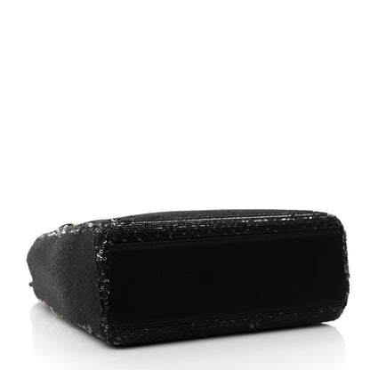 Christian Dior Satin Sequin Gradient Mini Lady Dior Black Silver 4 of 12