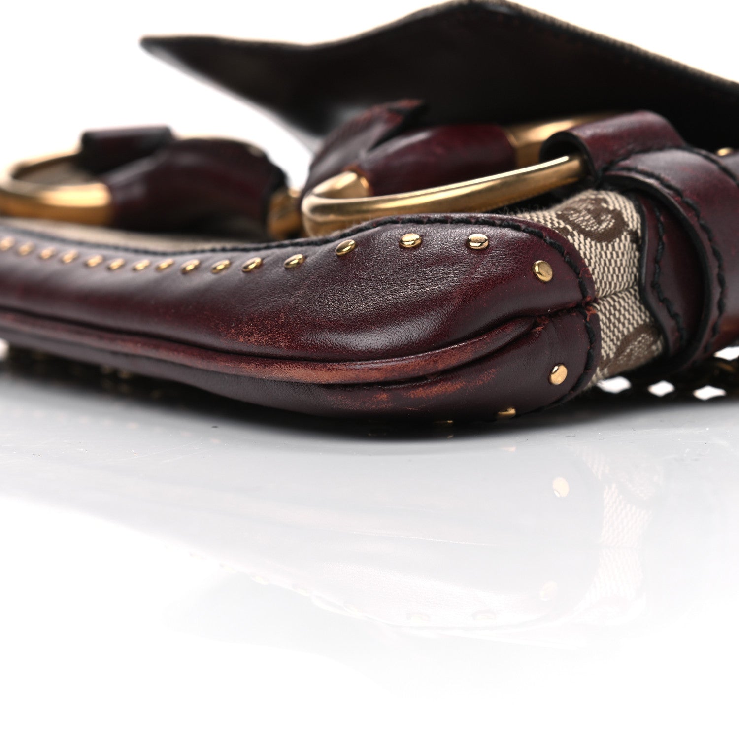Gucci Monogram Studded Horsebit Clutch Bordeaux 6 of 10