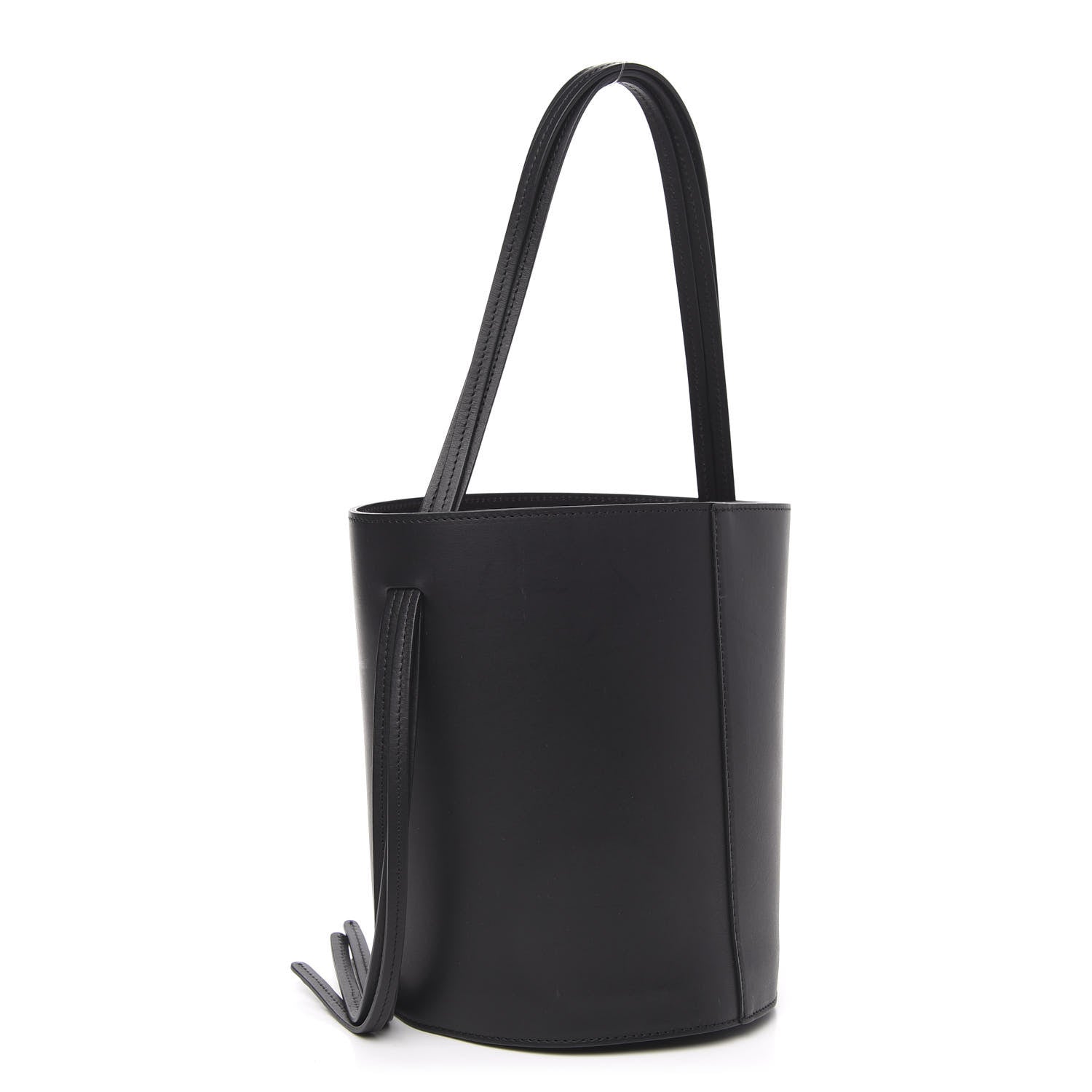 Mansur Gavriel Calfskin Fringe Bucket Bag Black 3 of 9