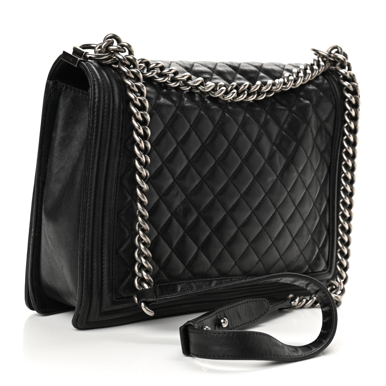 Chanel Lambskin Quilted Large Boy Flap Black 3 of 14