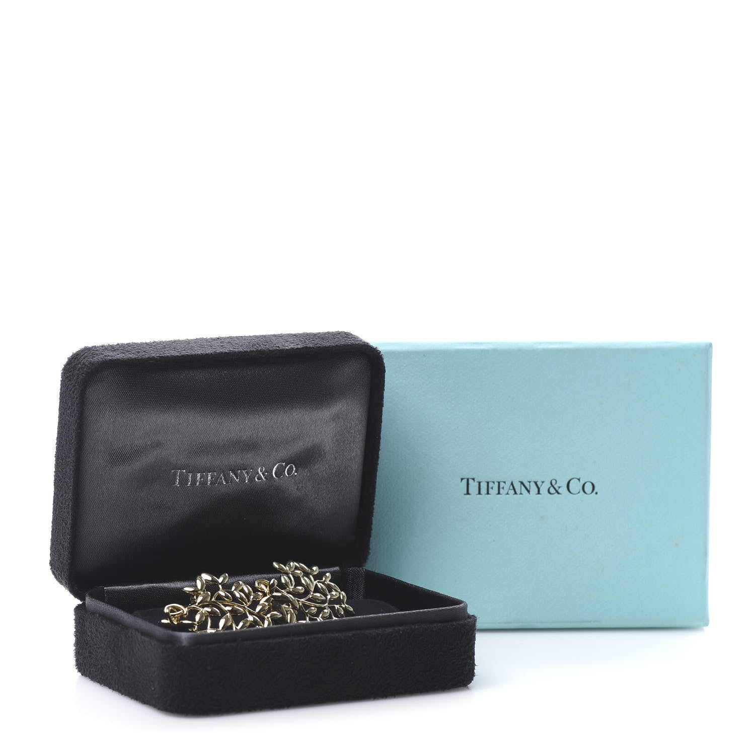 Tiffany 18K Yellow Gold Paloma Picasso Olive Leaf Drop Earrings 7 of 7