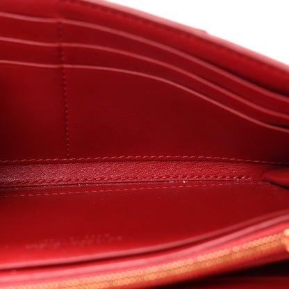 Bottega Veneta Lambskin Maxi Intreccio Cassette Flap Wallet Dark Red 5 of 6