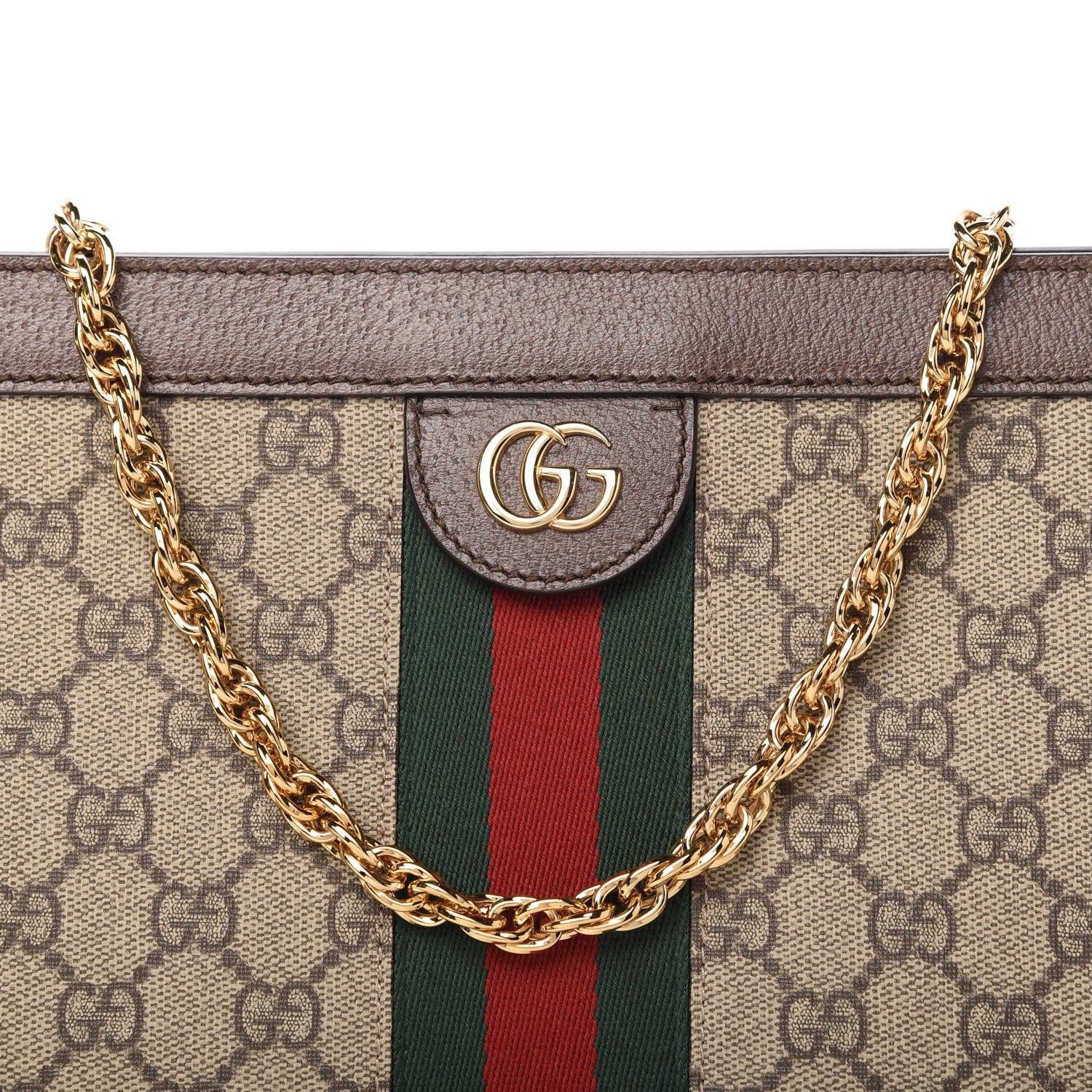 Gucci GG Supreme Monogram Web Medium Ophidia Chain Shoulder Bag Brown 10 of 10