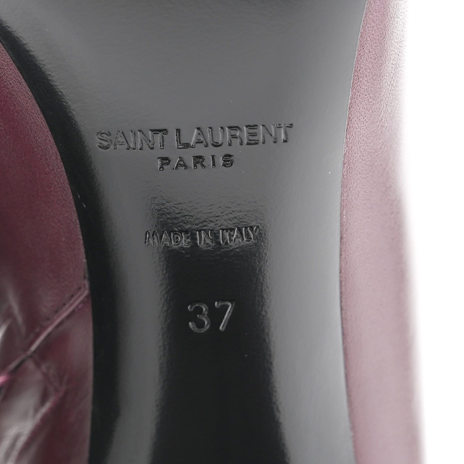 Saint Laurent Nappa Lou 75 Ankle Zip Boot 37 Dark Violet 6 of 10