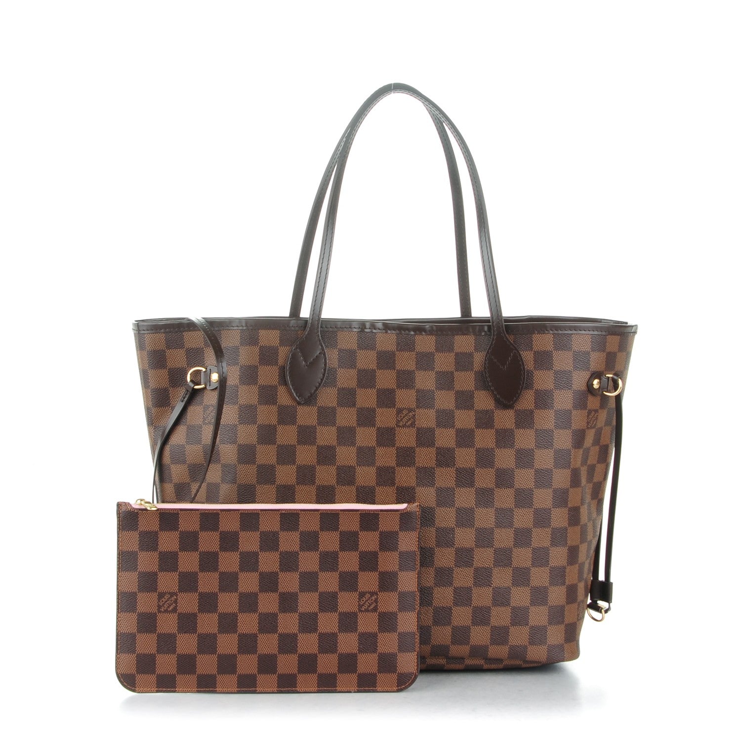 Louis Vuitton Damier Ebene Neo Neverfull MM Rose Ballerine 1 of 8