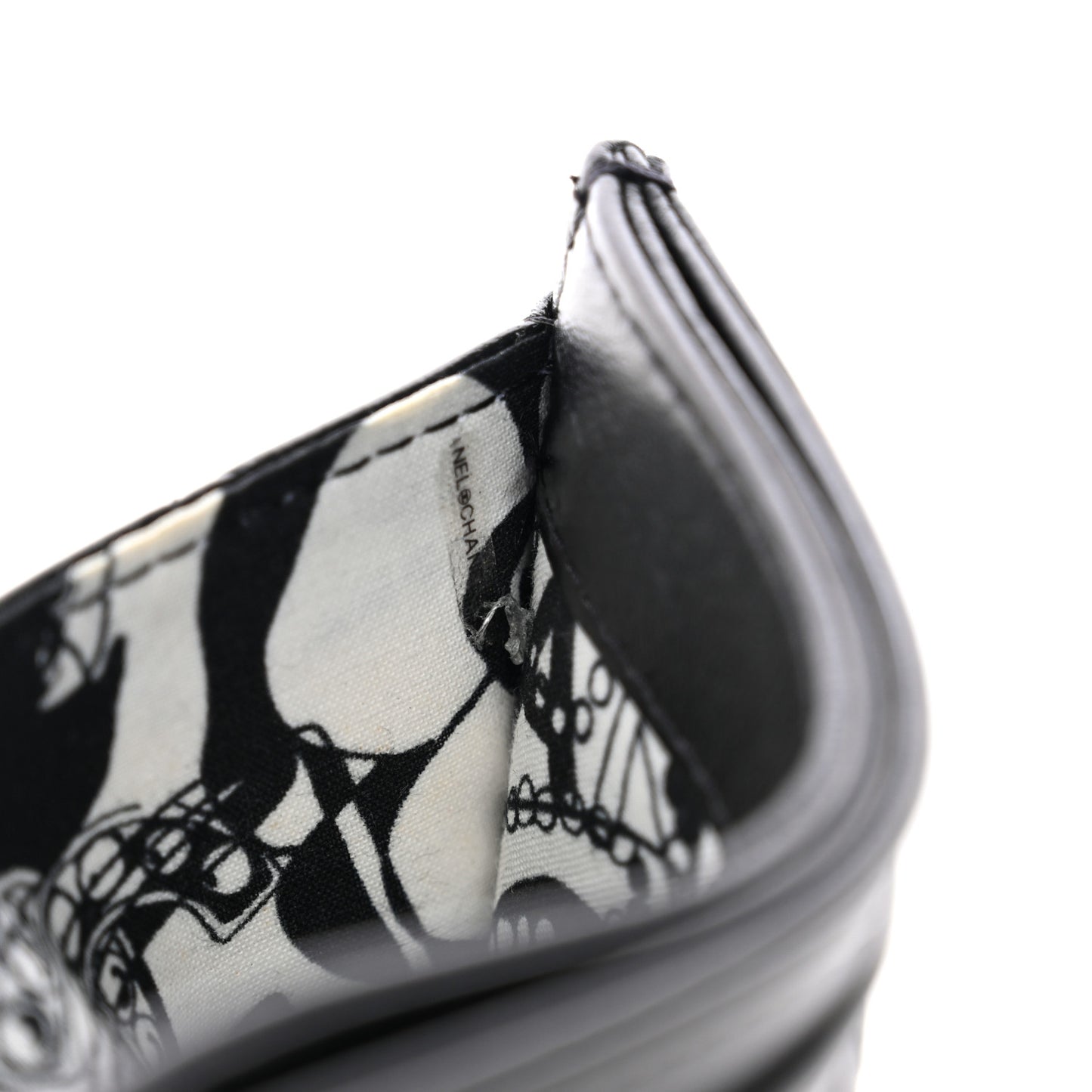 Caviar Quilted Textured CC Card Holder Black