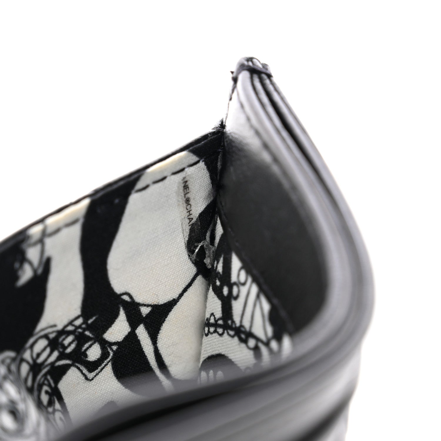 Chanel Caviar Quilted Textured CC Card Holder Black 8 of 9
