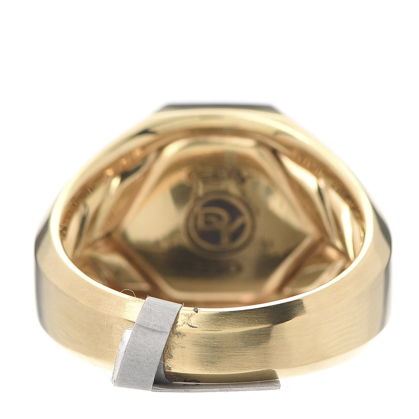 18K Yellow Gold Golden Sheen Sapphire 17MM Signet Ring 62 10