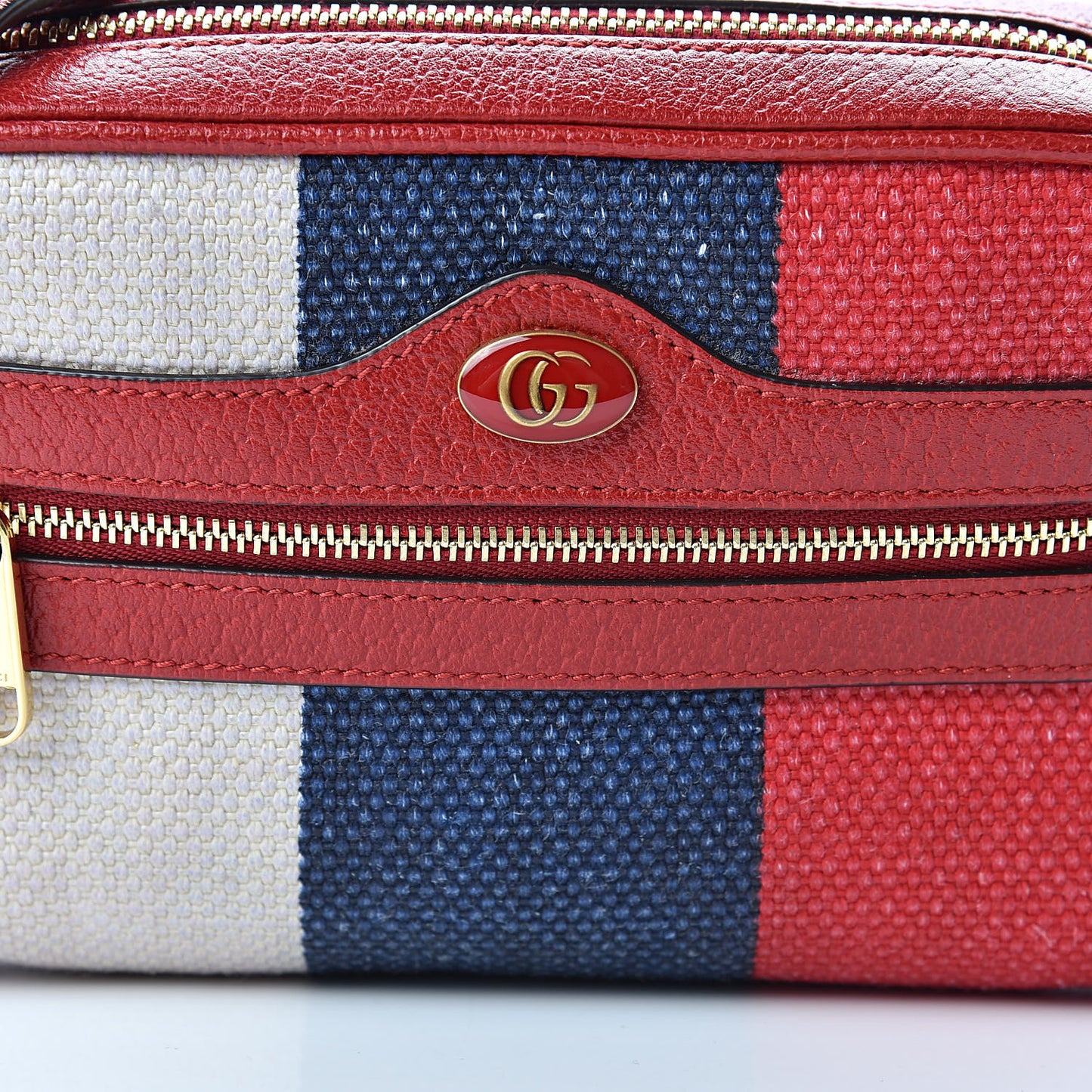 Canvas Sylvie Stripe Mini Ophidia Camera Bag Mystic White Hibiscus Red Maritime