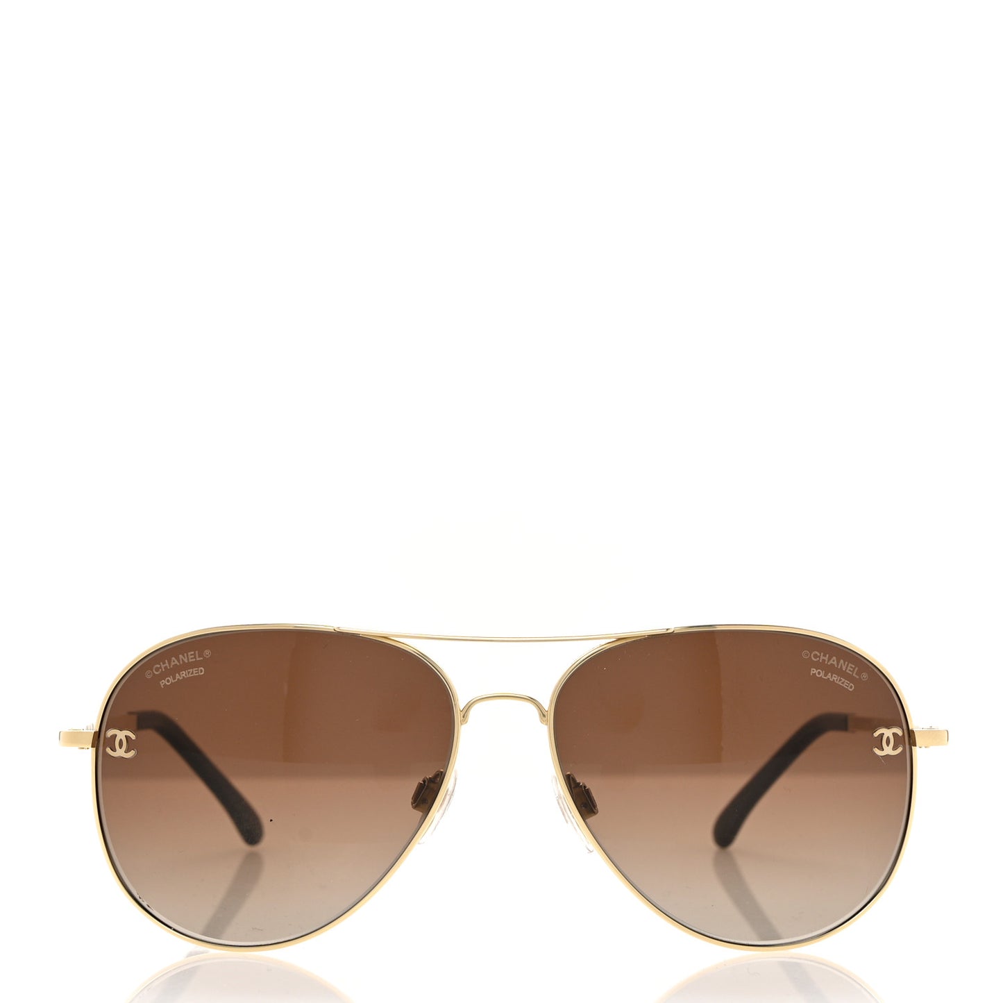 Metal Polarized Aviator CC Sunglasses 4189-T-Q Brown