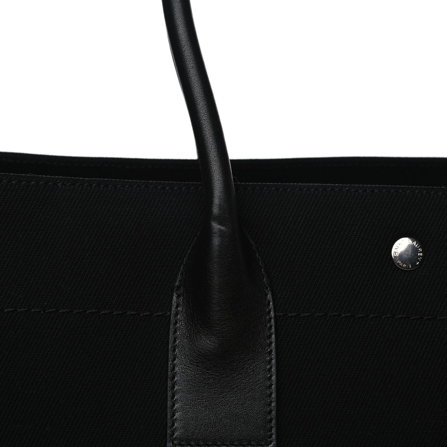 Linen Calfskin Rive Gauche Tote Black