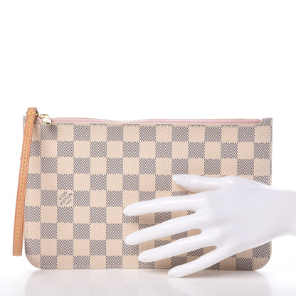 Louis Vuitton Damier Azur Neverfull MM GM Pochette Rose Ballerine 2 of 6
