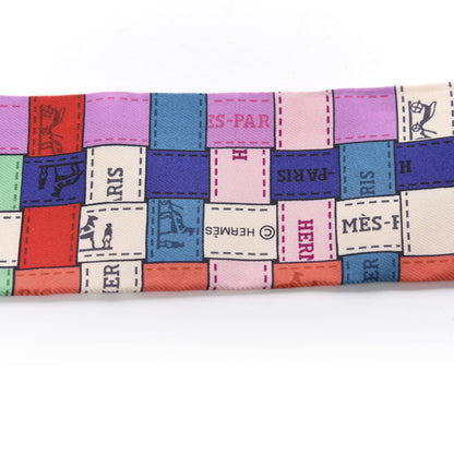 Hermes Silk Bolduc Au Carre Twilly Corail Jaune Multicolor 3 of 3