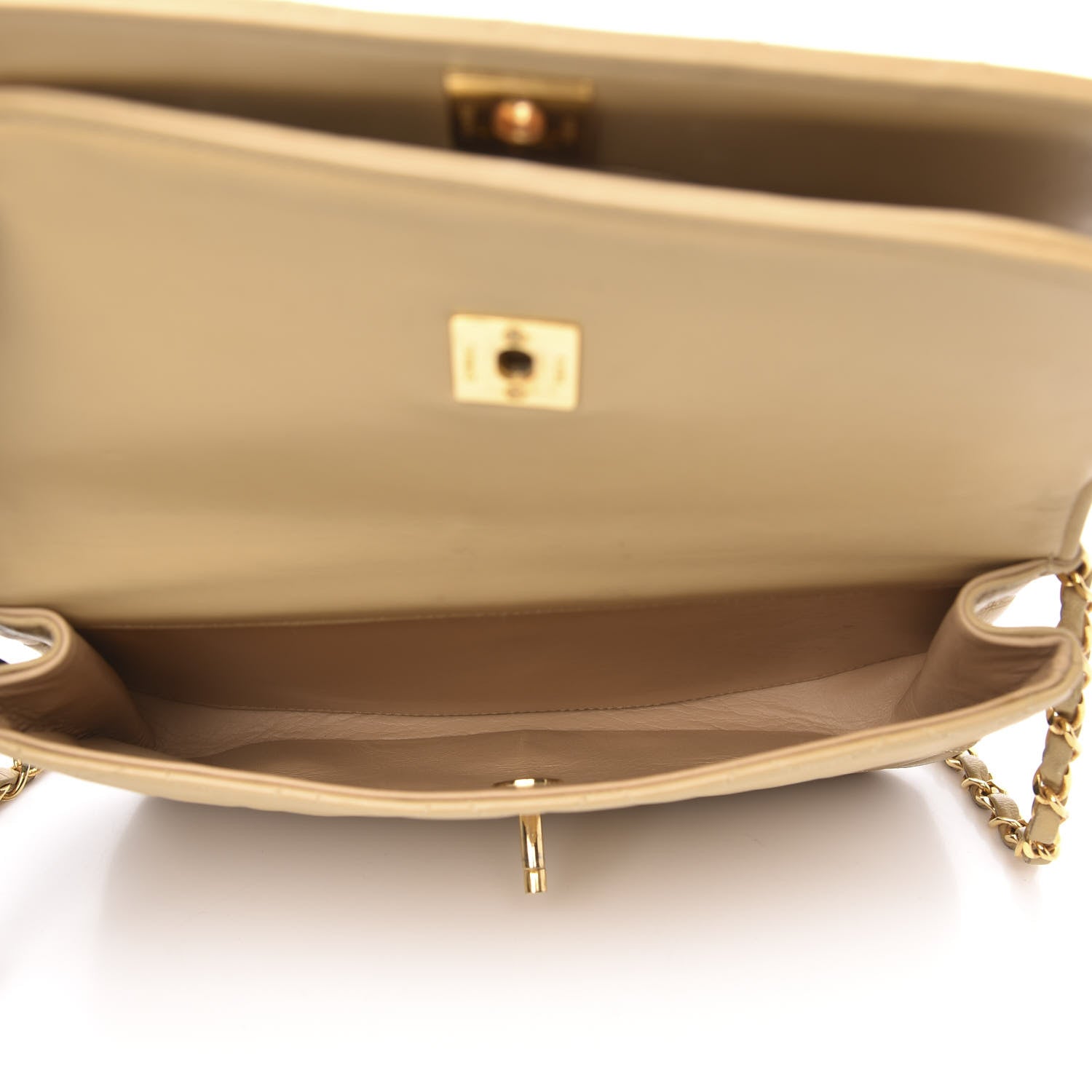 Chanel Lambskin Quilted Medium Double Flap Beige 4 of 15