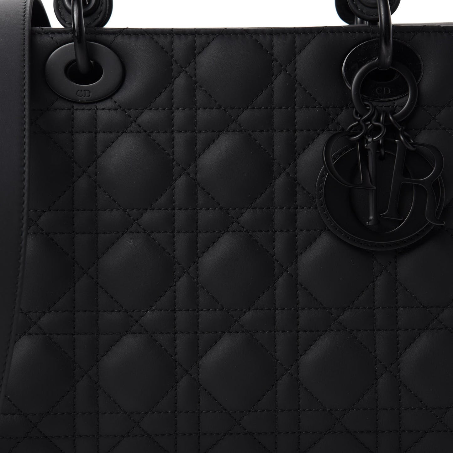 Ultra Matte Calfskin Cannage Medium Lady Dior Black
