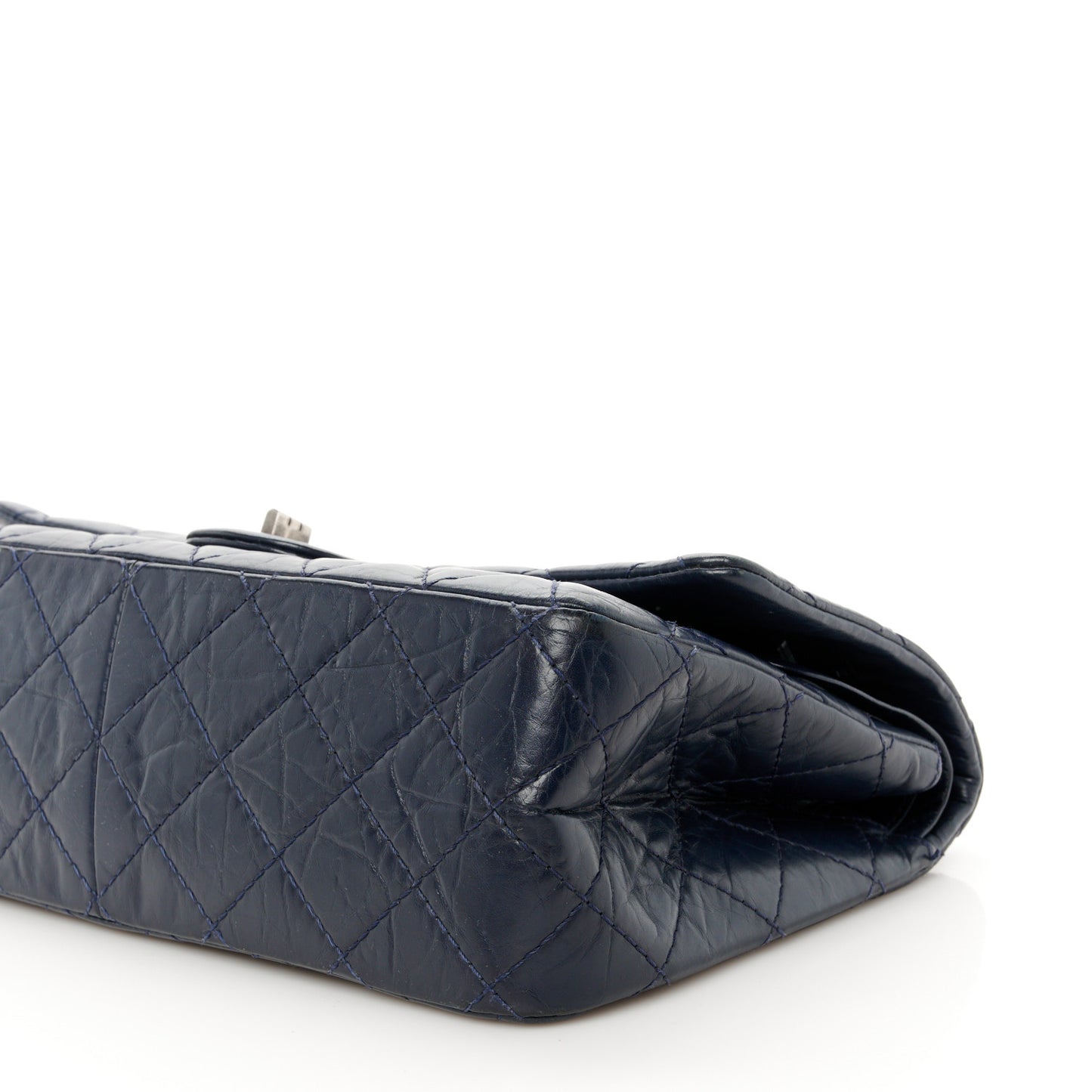 Aged Calfskin Quilted 2.55 Reissue 226 Flap Navy Blue
