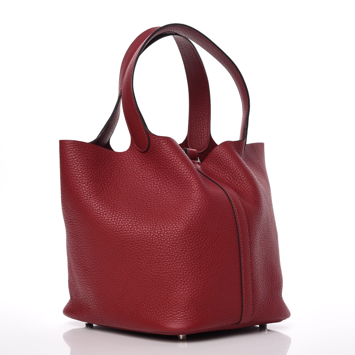 Hermes Taurillon Clemence Picotin Lock 22 MM Rouge Grenat 3 of 8