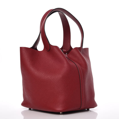 Hermes Taurillon Clemence Picotin Lock 22 MM Rouge Grenat 3 of 8