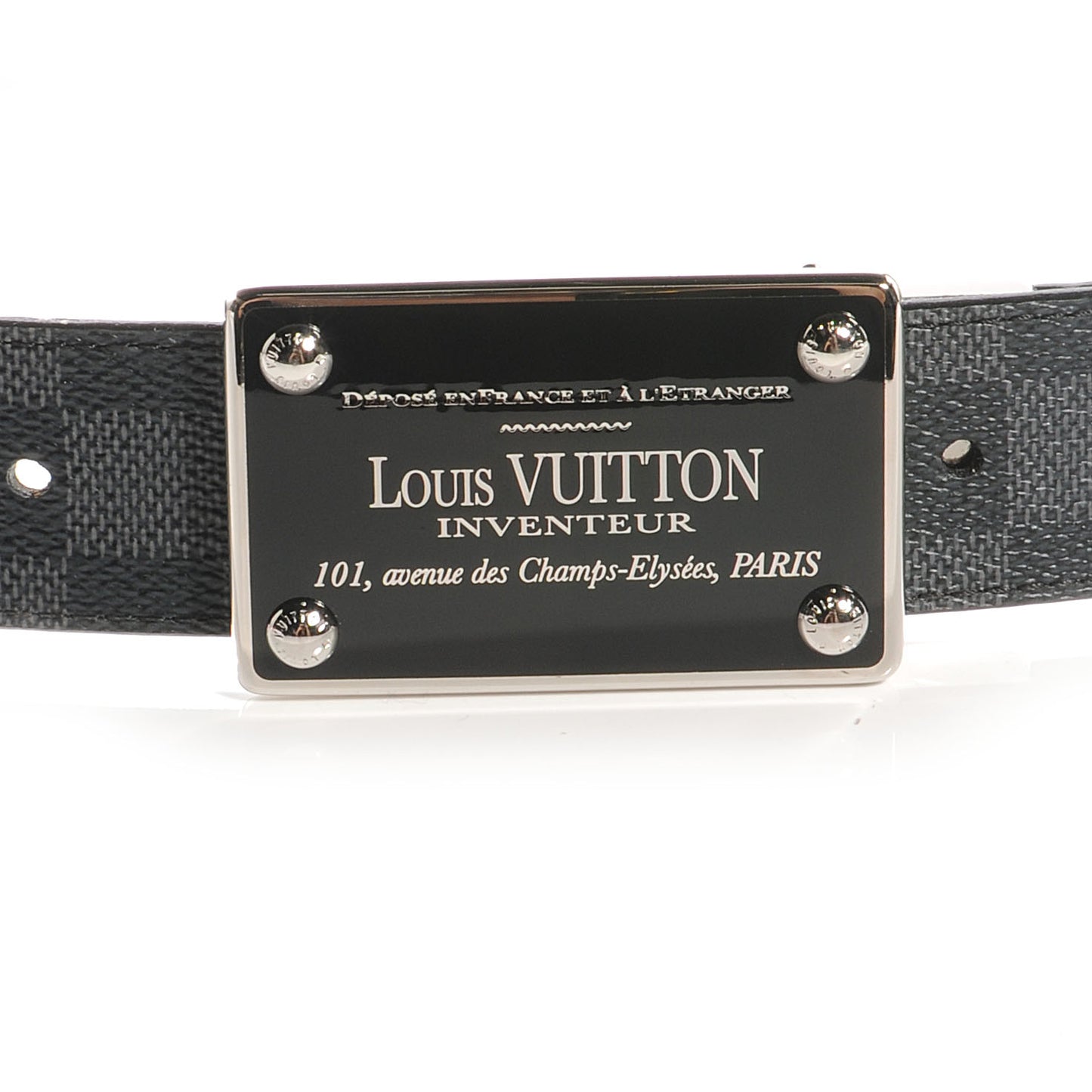 Damier Graphite Inventeur Reversible Belt 100 40