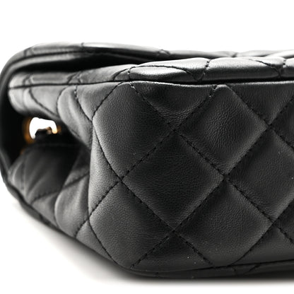 Chanel Lambskin Quilted Mini Rectangular Pearl Crush Flap Black 9 of 10
