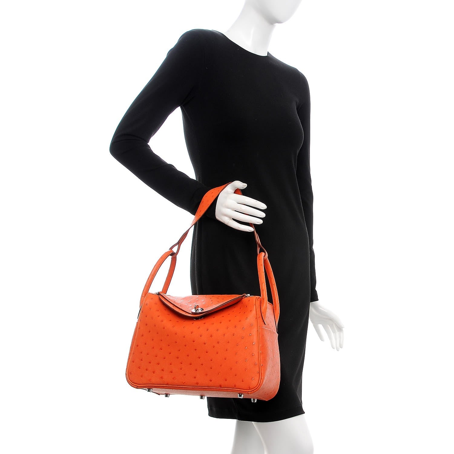 Hermes Ostrich Lindy 30 Tangerine 2 of 8