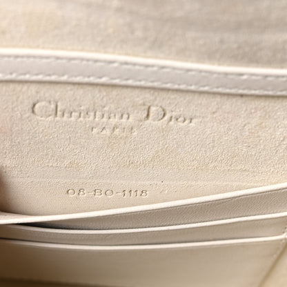 Christian Dior Metallic Patent Studded Diorama Top Handle Wallet on Chain Pouch Silver 8 of 11
