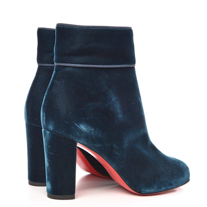 Christian Louboutin Velvet Moulamax 85 Booties 35.5 Petrol 4 of 7