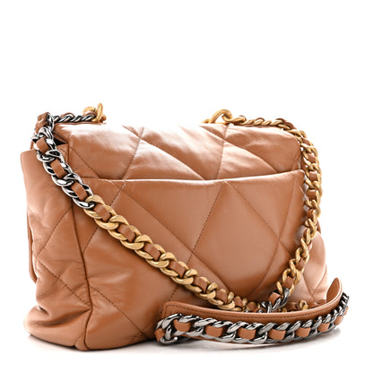 Chanel Lambskin Quilted Large Chanel 19 Flap Brown 3 of 12