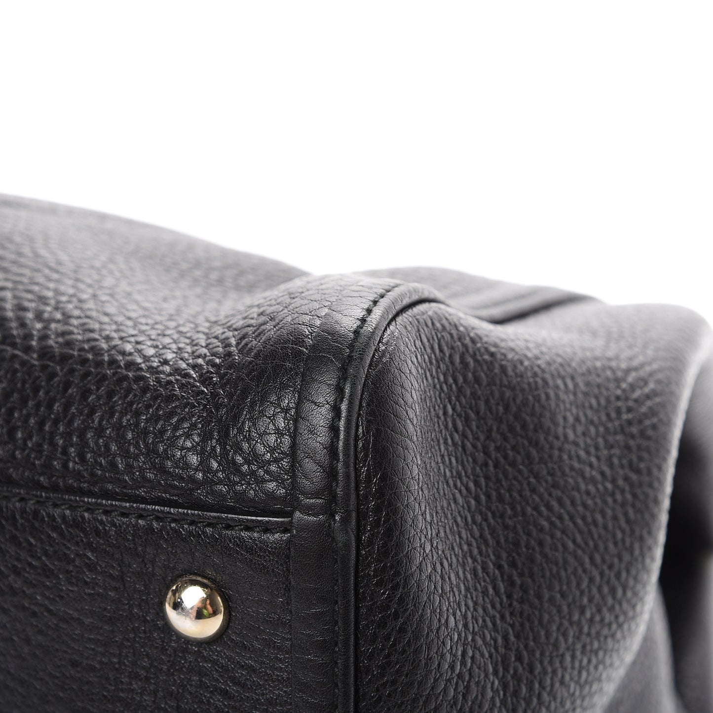 Pebbled Calfskin Medium Soho Shoulder Bag Black