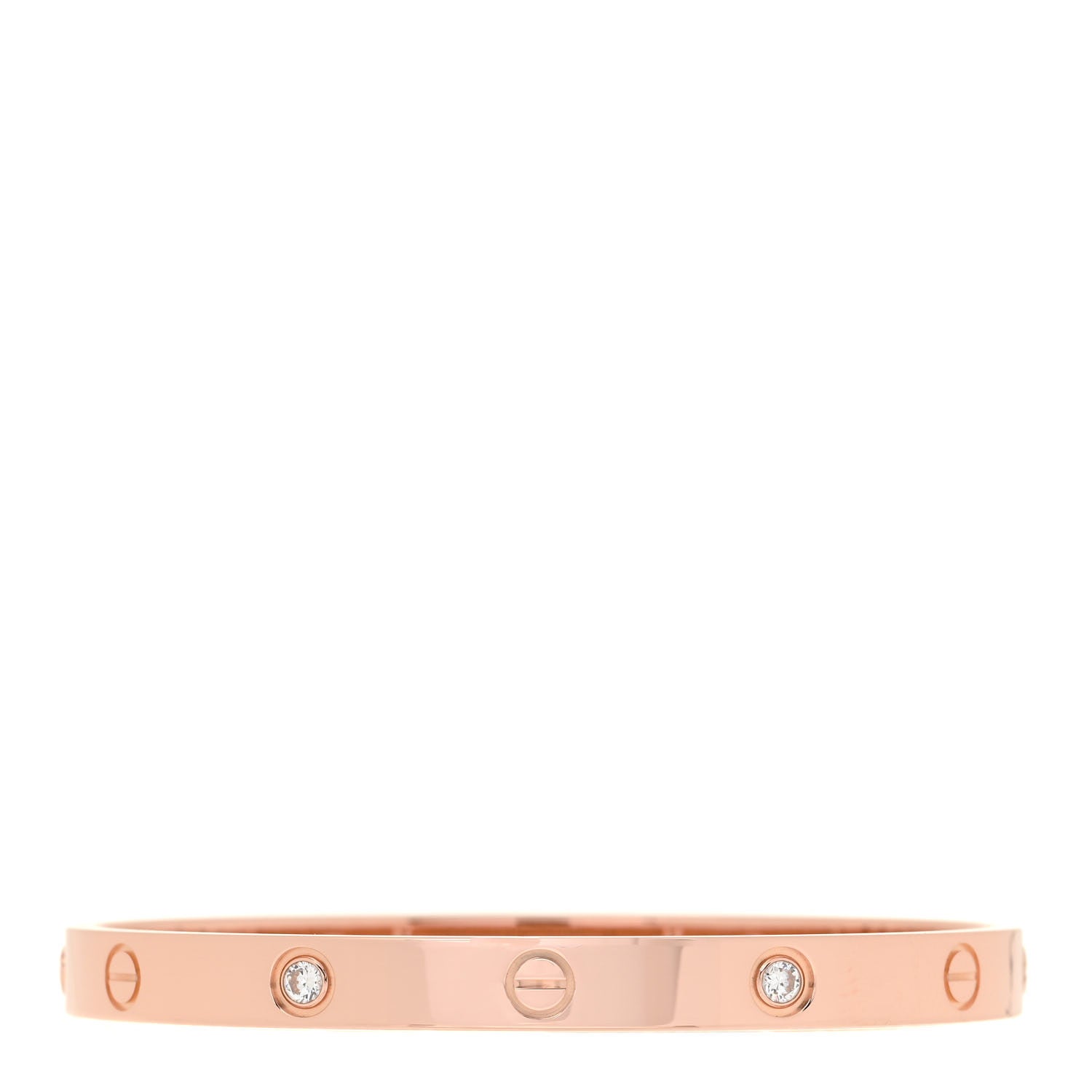 Cartier 18K Pink Gold 4 Diamond LOVE Bracelet 18 2 of 6