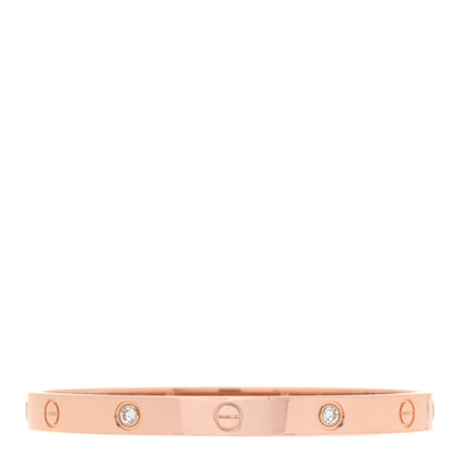 Cartier 18K Pink Gold 4 Diamond LOVE Bracelet 18 2 of 6