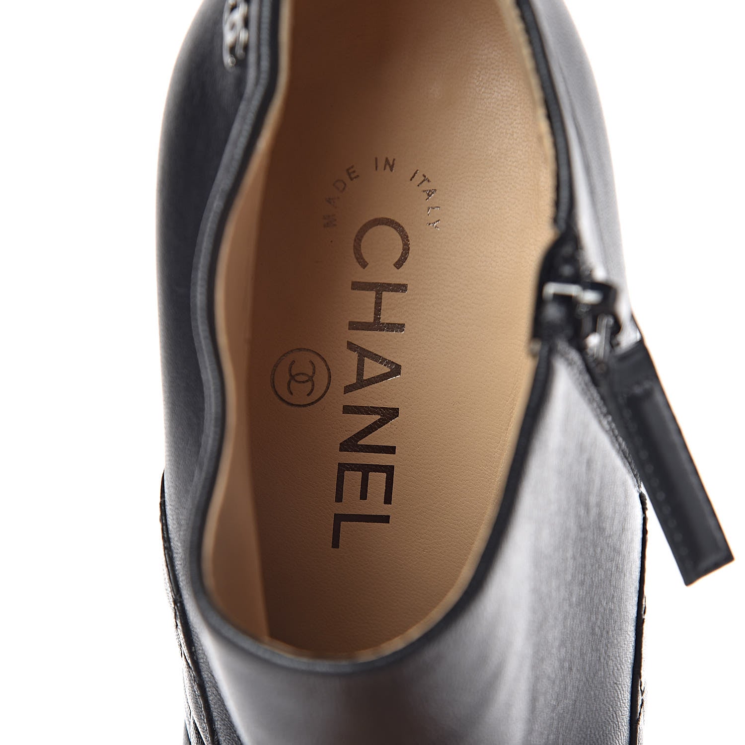 Chanel Lambskin Quilted CC Booties 38 Black 12 of 13