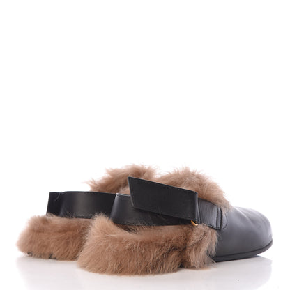 Gucci Calfskin Fur Mens Horsebit River Slingback Slippers 8 Black 4 of 11