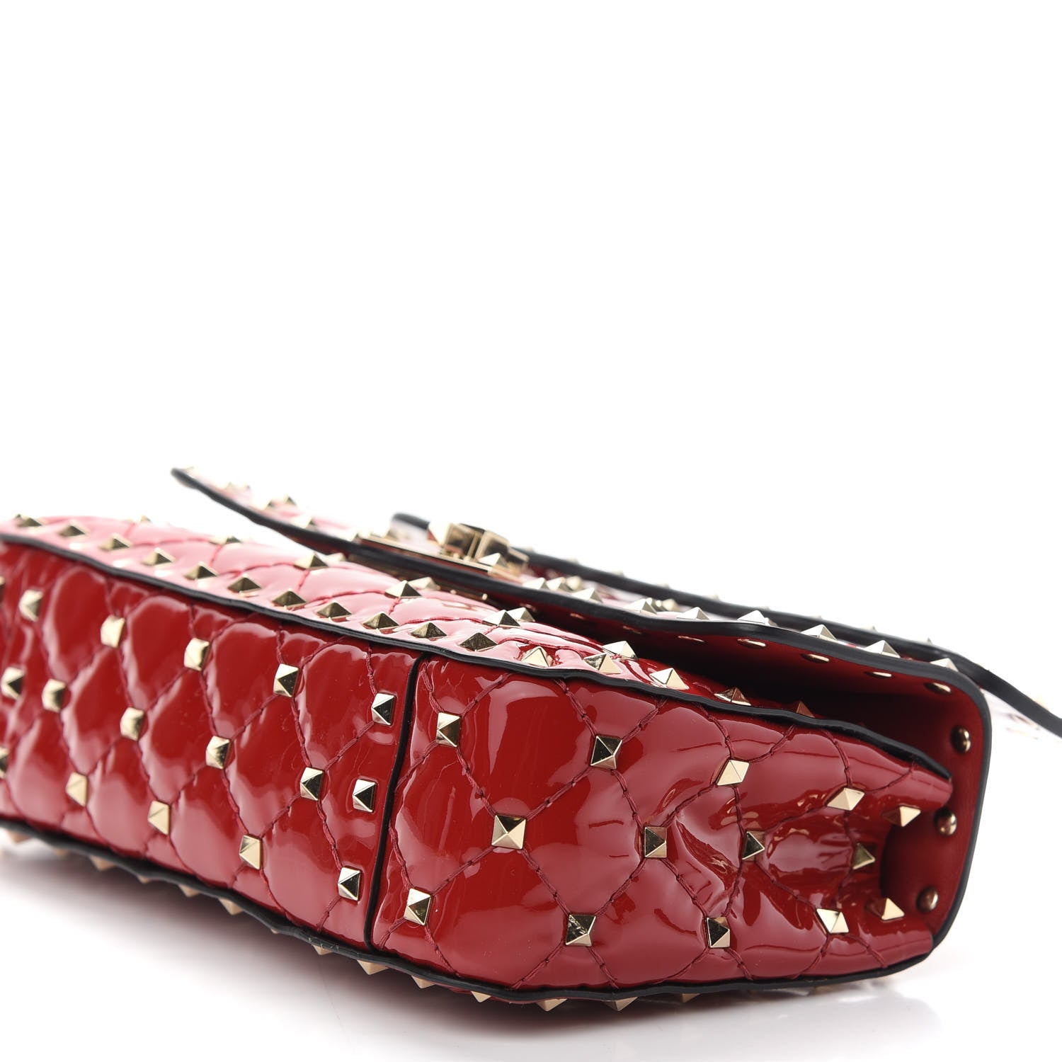 Valentino Garavani Patent Small Rockstud Spike Shoulder Bag Rosso Valentino 8 of 8
