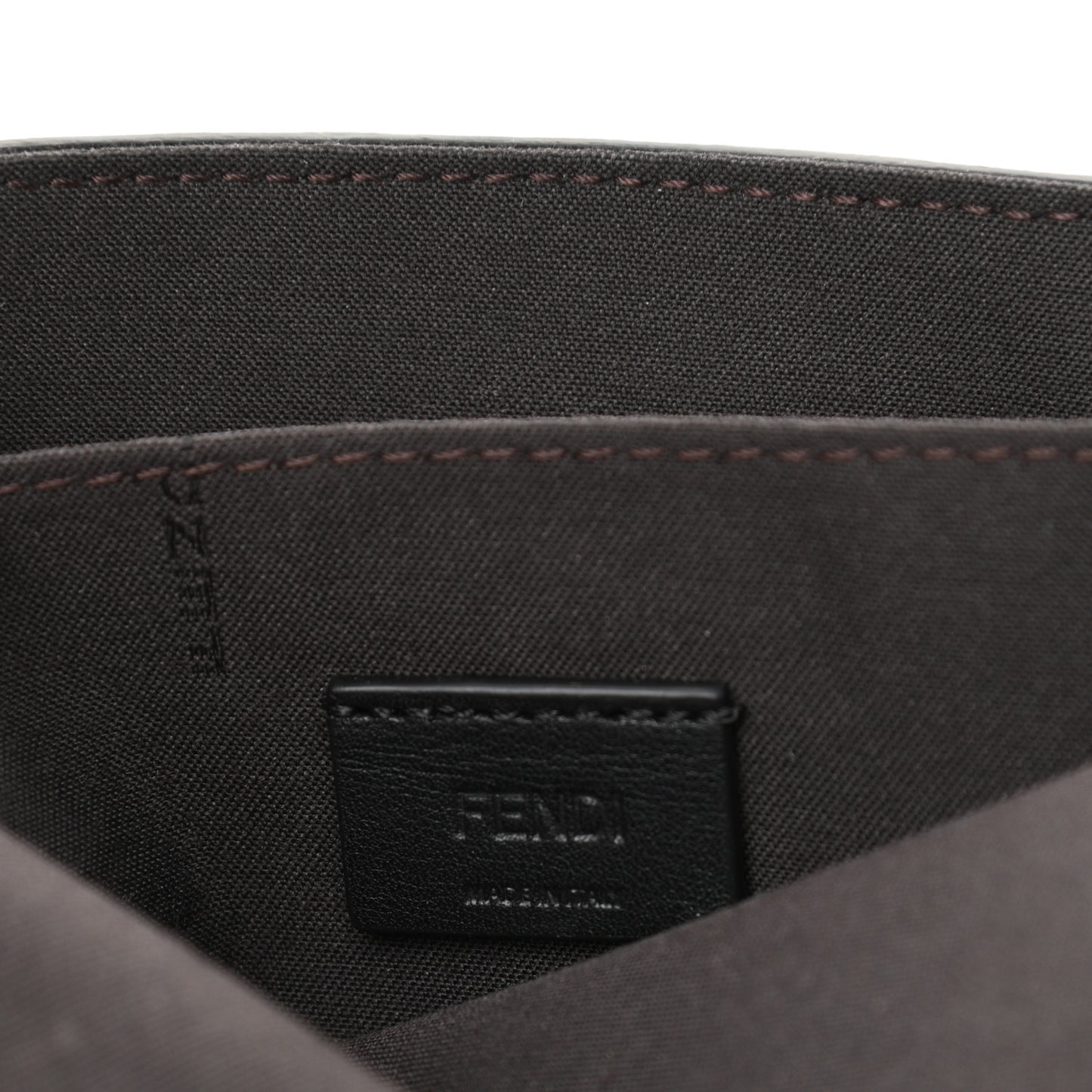 Vitello Soft F is Fendi Bi-Color FF 1974 Embossed Envelope Wallet On Chain with Pouches Maya Black